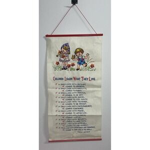 1963‎ Dorothy Nolte Felt Banner Children Learn What They Live Banner Vintage
